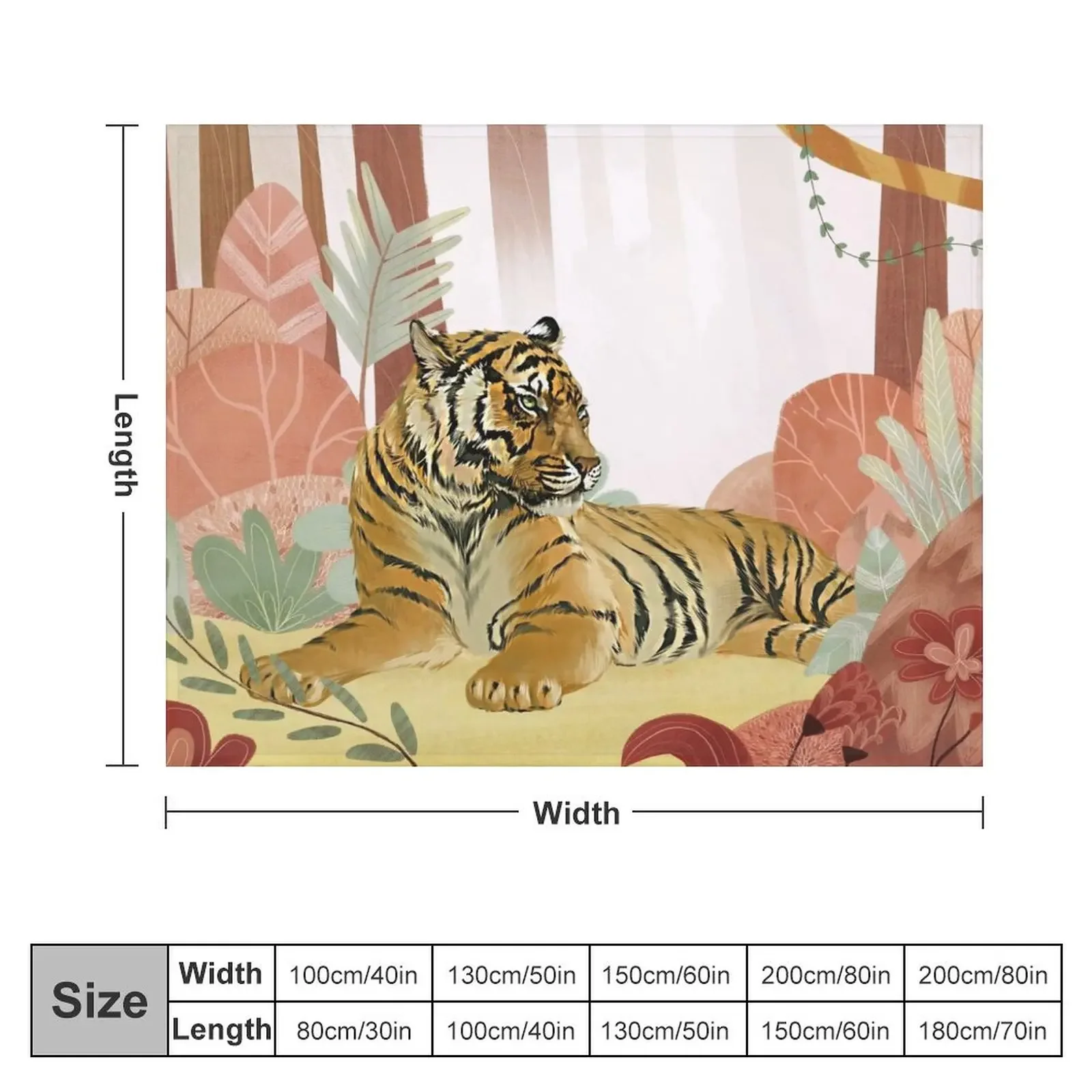 Calm Tiger - Bengal Throw Blanket Luxury Thicken Plaid on the sofa Blankets