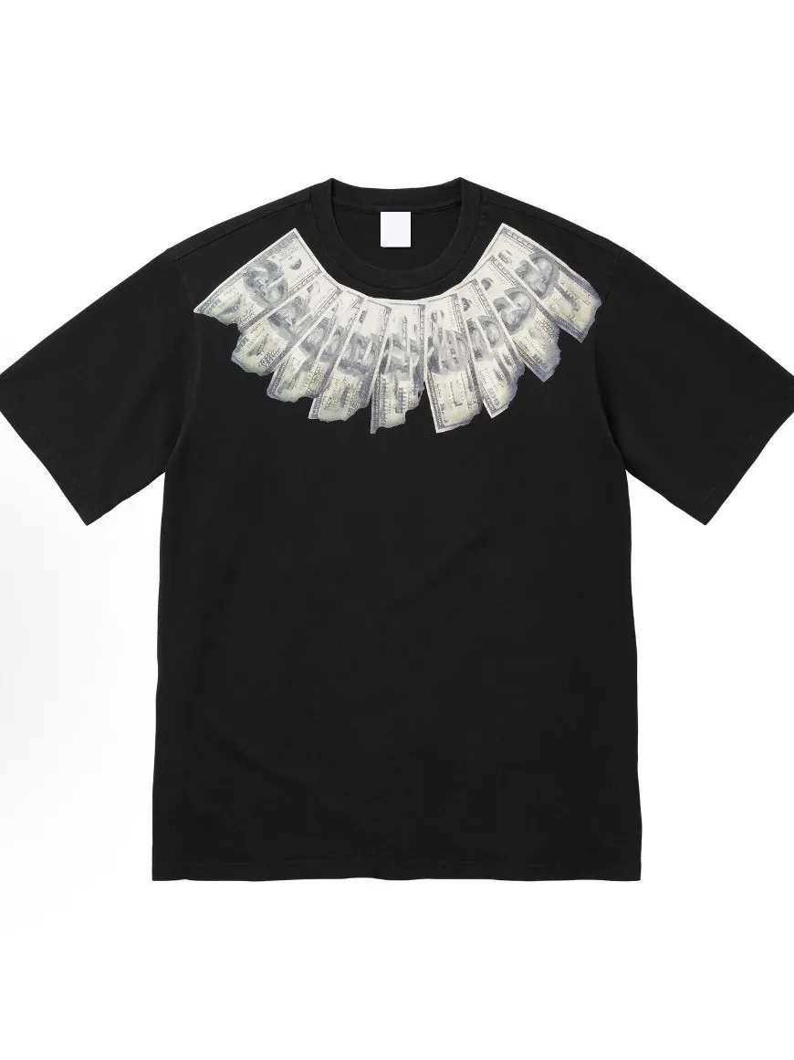 Unisex Short Sleeve T-Shirt Dream Series Collaborative Edition round Neck Print Cotton Youth Fashion US Dollar Pattern Tee