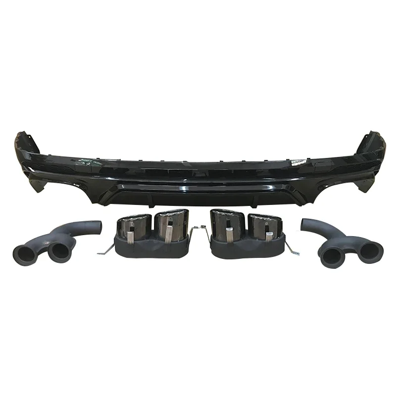 

Factory Q5 B9 ABS Glossy Black Diffuser Rear Bumper Diffuser Splitter Lip Body Kit With Exhaust Pipe For Audi Q5 2019 2020 2021