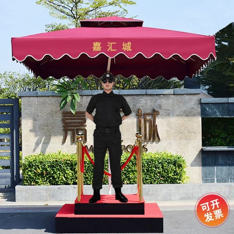 Outdoor sunshade security guard stand umbrella image property wind-resistant Roman umbrella