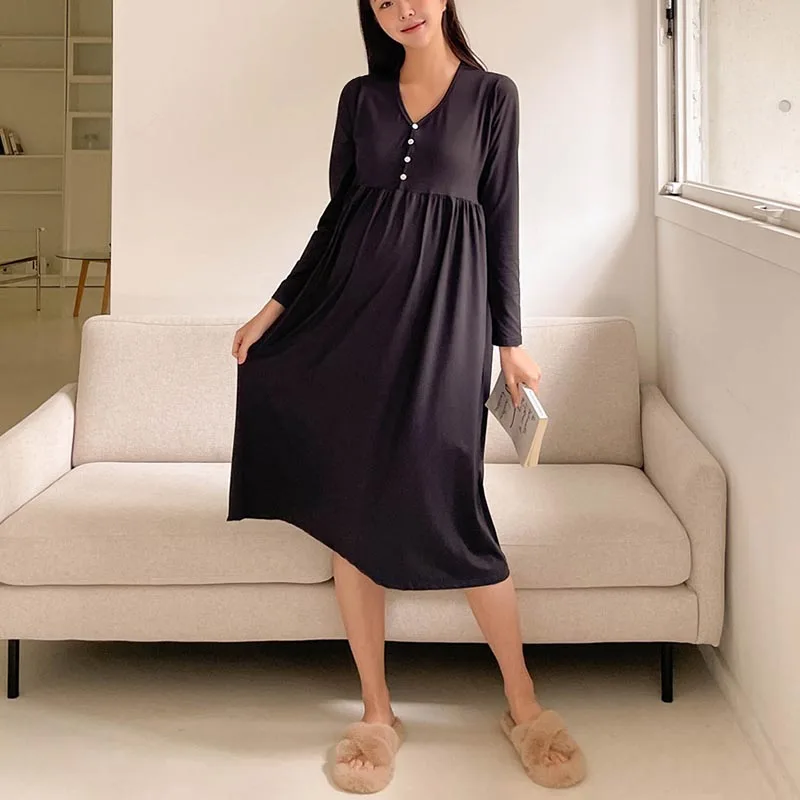 Maternity Clothes Breastfeeding Nightgowns Nursing Sleepwear Hospital Loose Fitting Breast Feeding Pajamas Pregnancy Dress