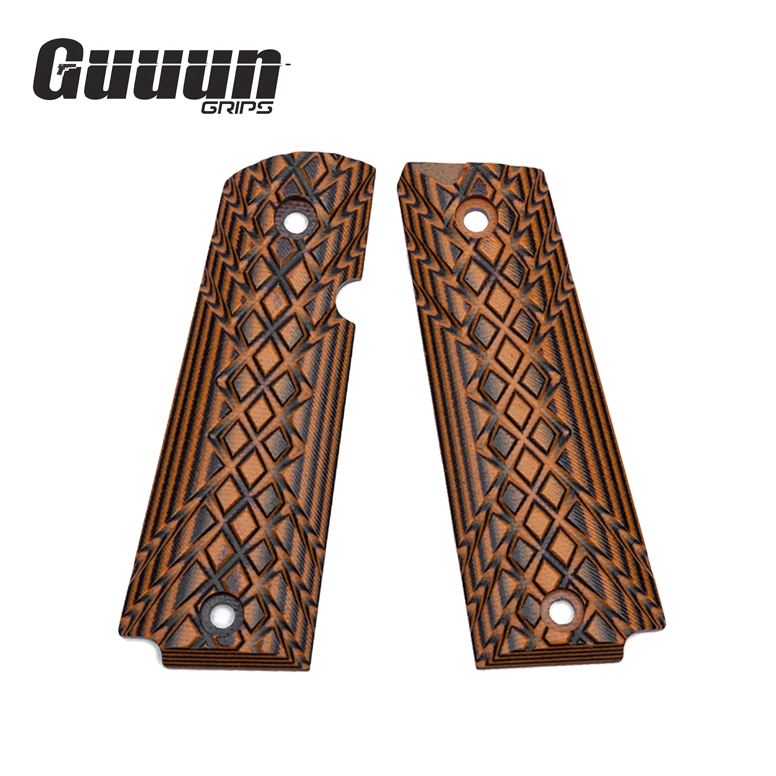 Guuun G10 Grips for Rock Island Baby Rock 380 Crosshatch Texture - 4 Color