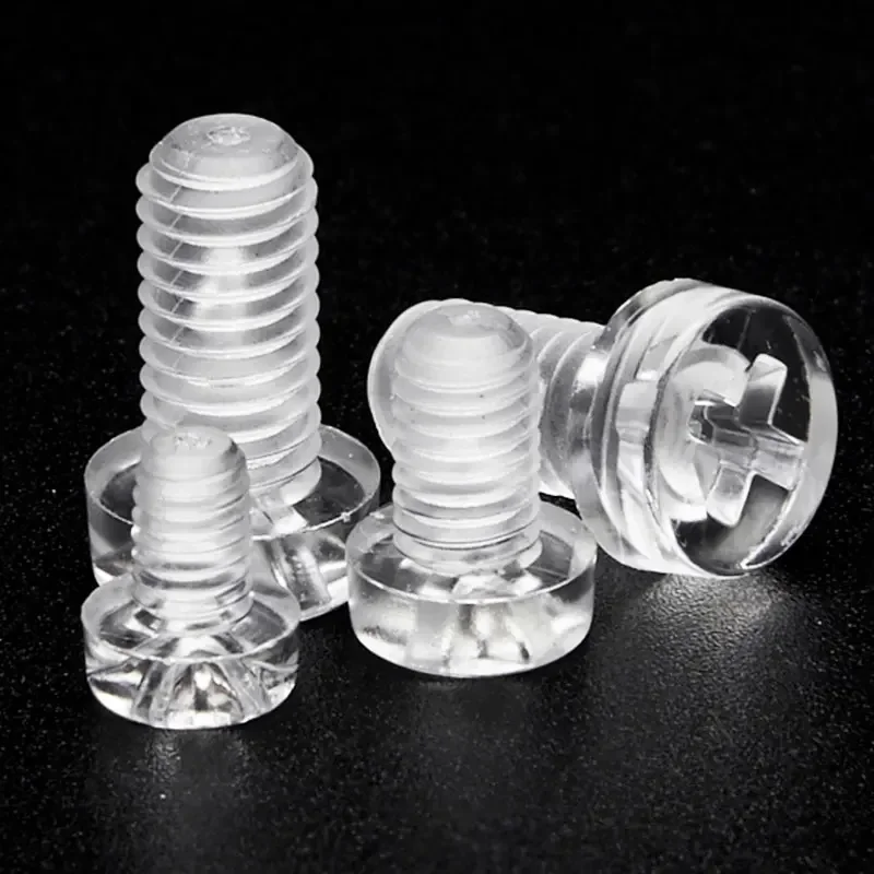 M3 M4 M5 M6 Transparent Acrylic Cross Round Head Nylon Screws Plastic Clear Cross Bolt