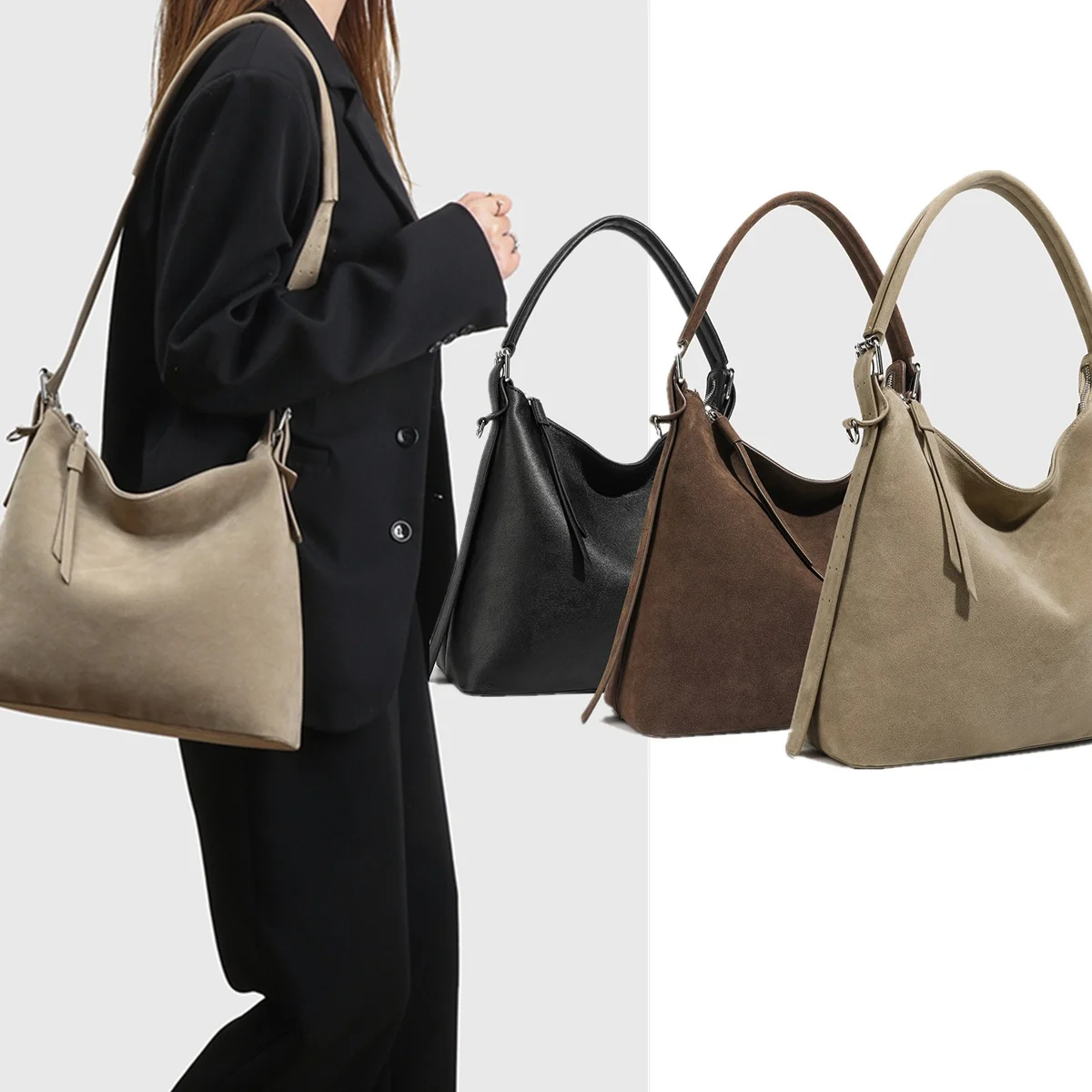 Dave & Di 2026 ربيع الموضة الفرنسية المرأة الحد الأدنى عادية كسول نمط متجمد الجلود التنقل الكتف عبر حمل حقيبة المرأة #1