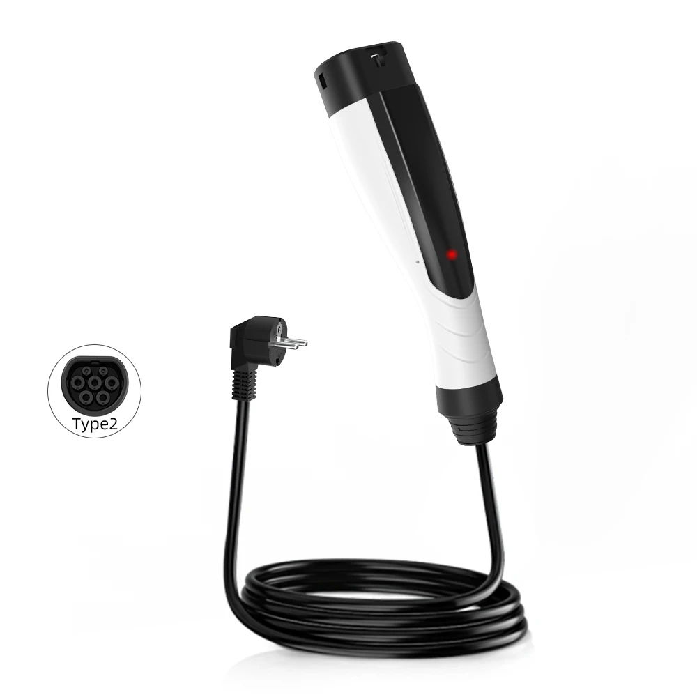 NIEUWE ROMADA 3.5KW 16A Draagbare EV-oplader met 3M-10M kabel IEC62196 TYPE2 EVSE EU-stekker Veilig opladen voor elektrische voertuigen - afbeelding 2