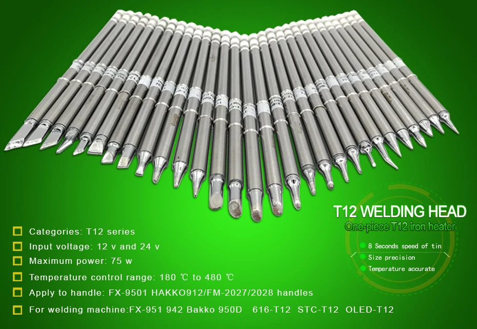 Puntas de soldador T12, serie T12, T12-BC1, BC1.5, BC2, BC3, BCF1, BCF2, BCF3, herramientas de soldadura