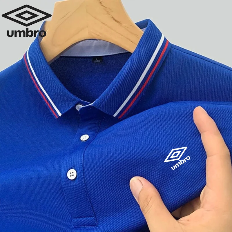 Umbro High End Embroidered Polo Shirt Men\'s Summer High Quality Fashion Business Leisure Outdoor Sports Short Sleeved T-shirt