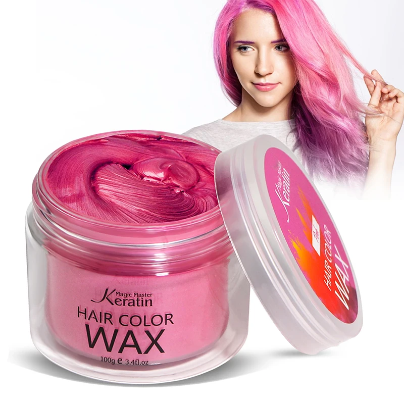 MMK-CERA de tinte temporal para el cabello, Color rosa, barro, crema de peinado, arcilla colorante instantánea lavable para fiesta, Festival y Cosplay