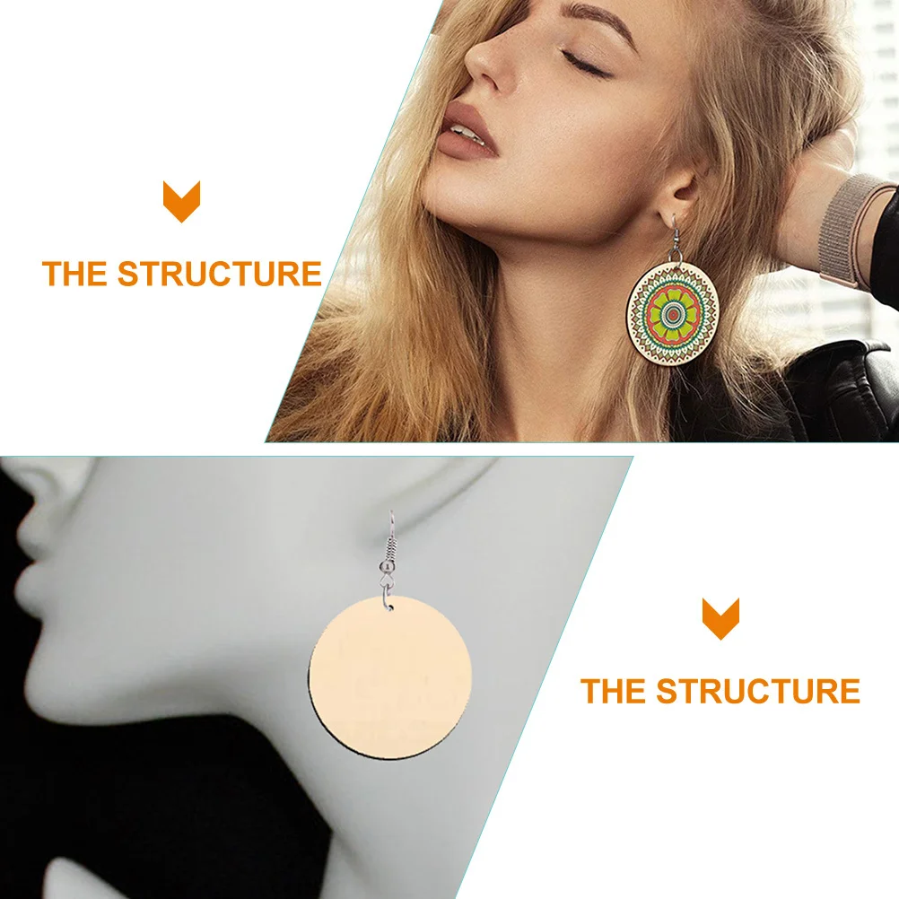 

200Pcs Wood Earring Blanks Wooden Earrings Pendants DIY Craft Supplies Blank Earrings Charms Creative Jewelry Decoration Pieces