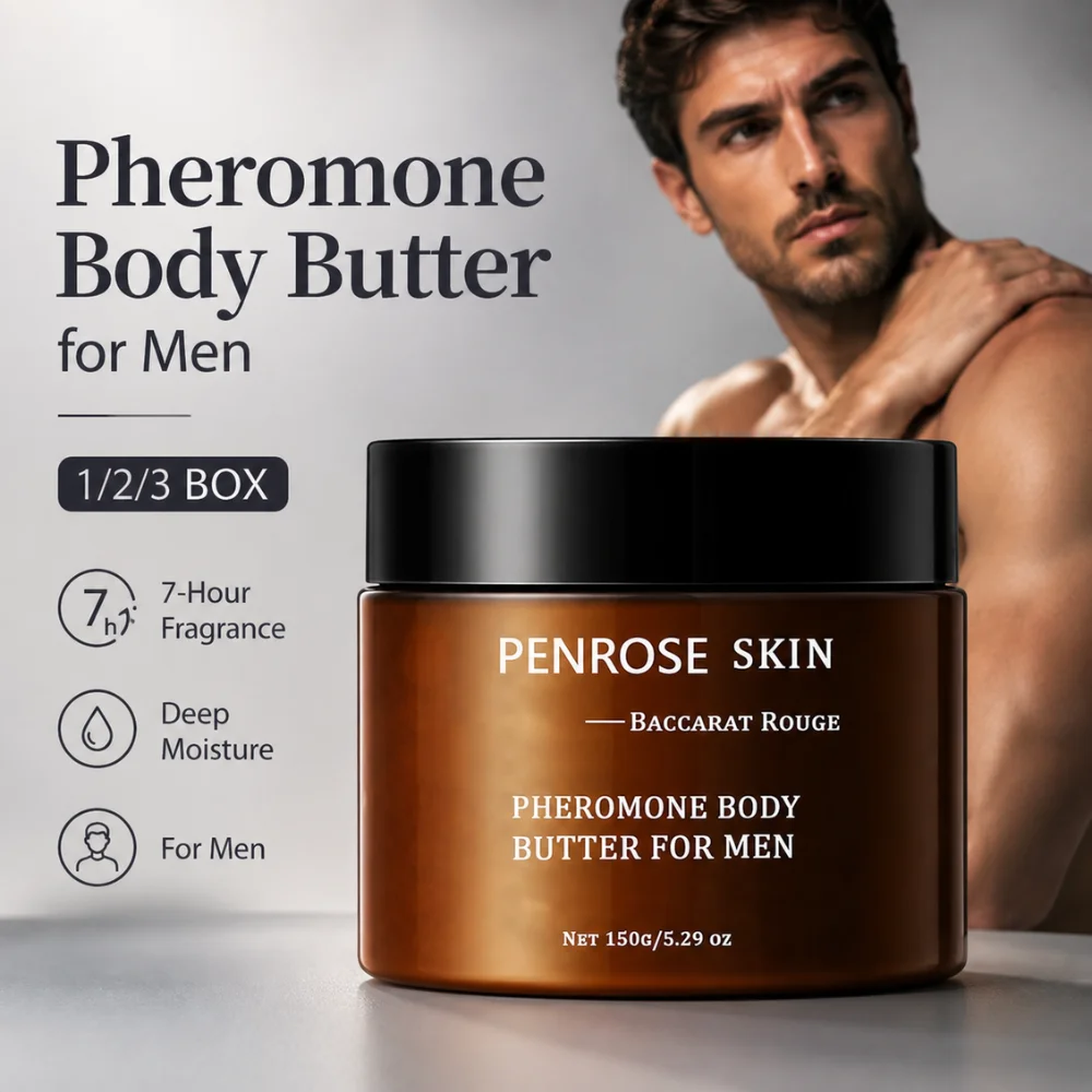 PENROSE SKIN Men's Body Butter 150g Shea Butter Pheromones Glycerin Moisturizing Cream for Dry Rough Skin Daily Fragrance Care