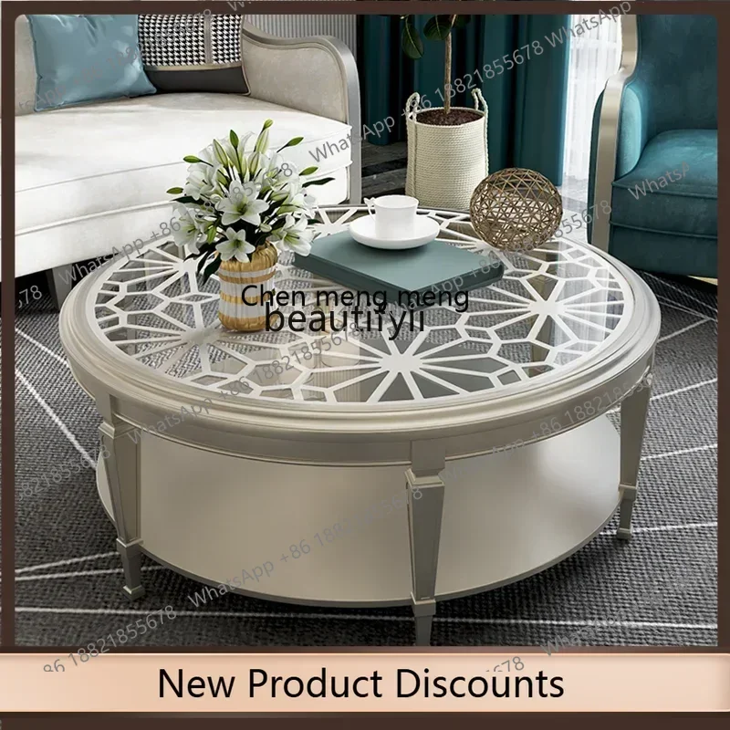 

E153 American Light Luxury Simple Modern Small Apartment Home Living Room Glass Tea Table Designer Model Nordic Tea Table
