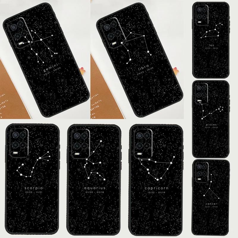 Zodiac Constellation Case For OPPO A52 A72 A92 A54 A74 A94 A83 A91 A93 A5 A9 A31 A53 A15 Find X3 X5 Pro Cover