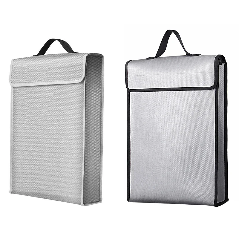 Portable Fireproof Document Bag Holder Pouch Home Office Safe Bag Fire & Water Resistant File Folder Safe Storage 380* 305* 70mm