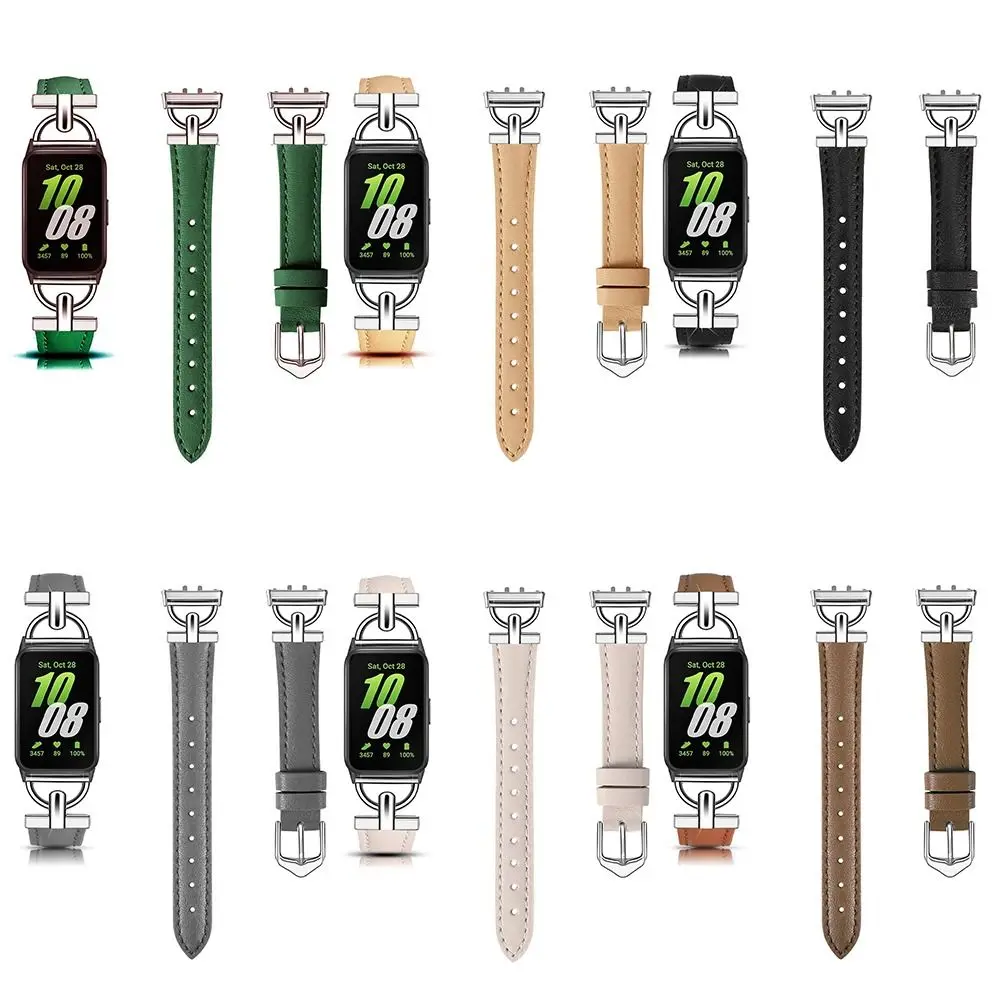 

For Samsung Galaxy Fit 3 Metal+Leather Strap for Samsung fit 3 Smart Watch Accessories Wristband for Galaxy Fit 3 Bracelet Belt