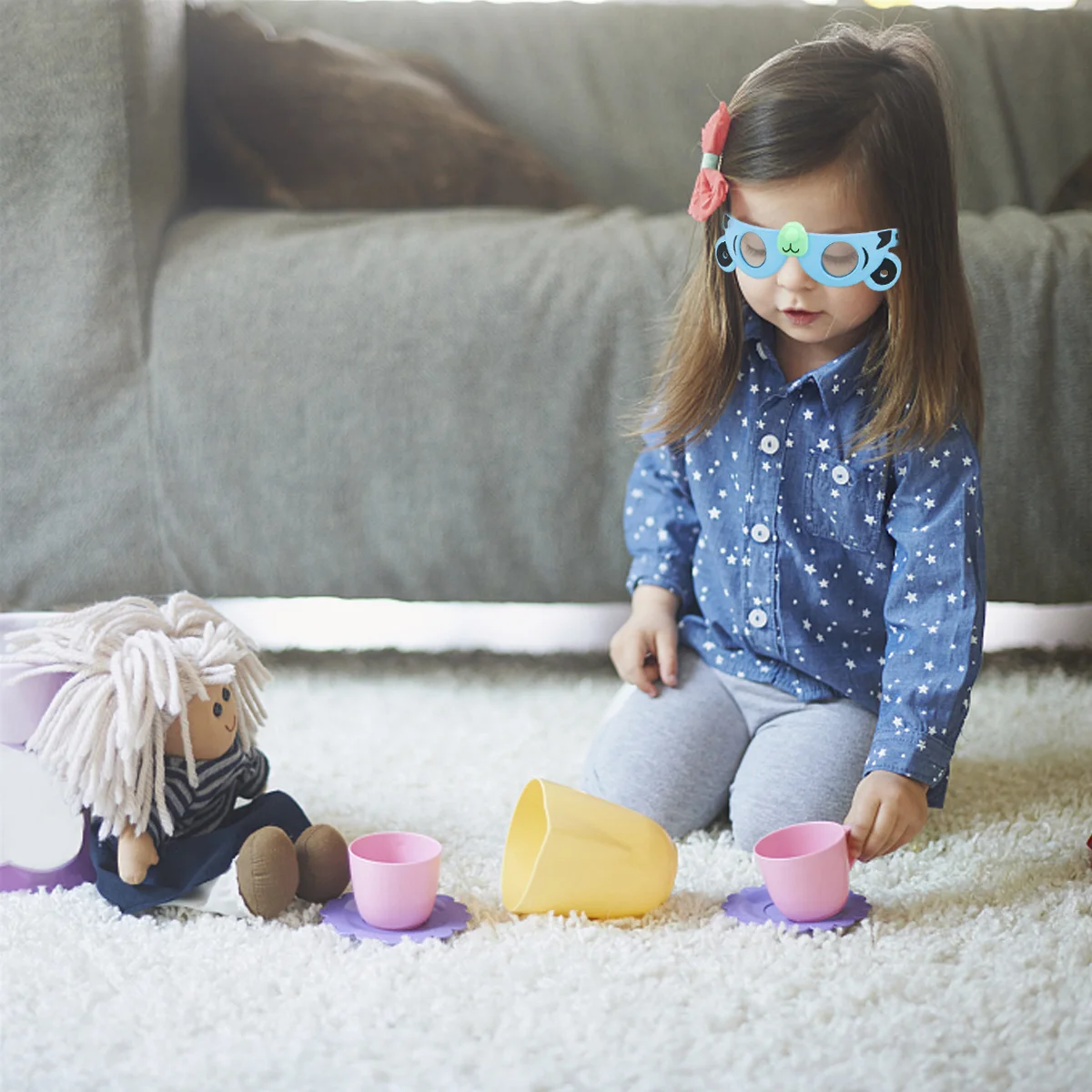 

12Pcs Foldable Panda Sunglasses Cartoon Eyewear Funny Plastic Glasses Party Costume Accessories Photo Props