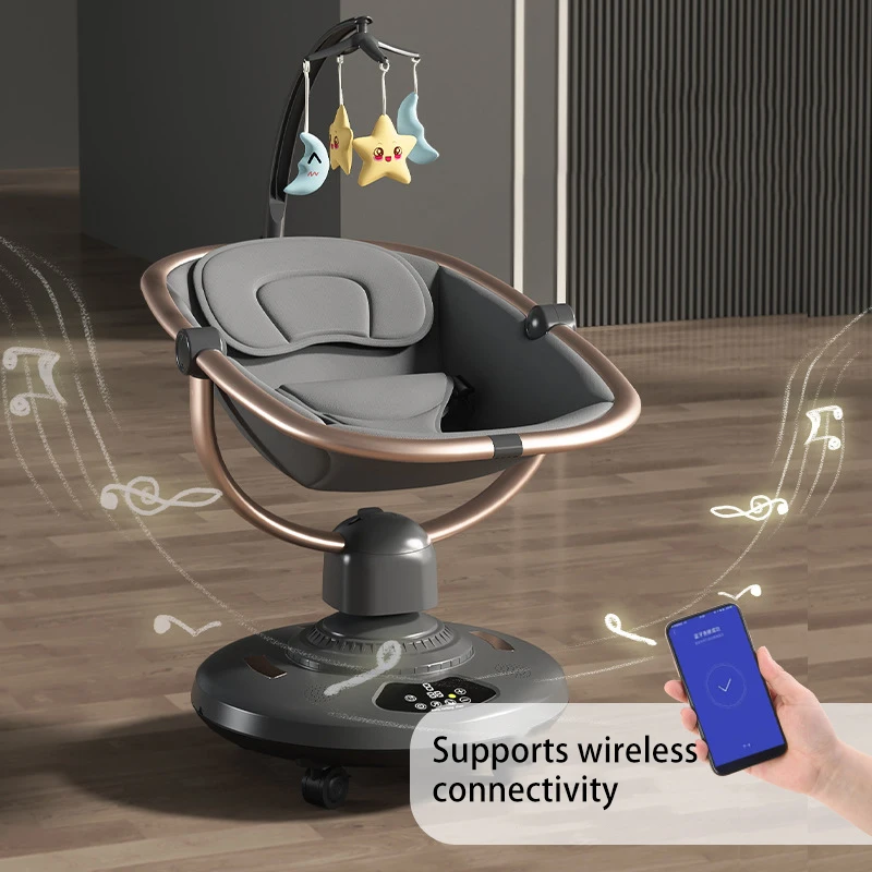 Baby Rocking Chair Electric Newborn Baby Sleep Rocking Bed Multi-mode Timer Wireless Baby Cradle Electric Children's Swing