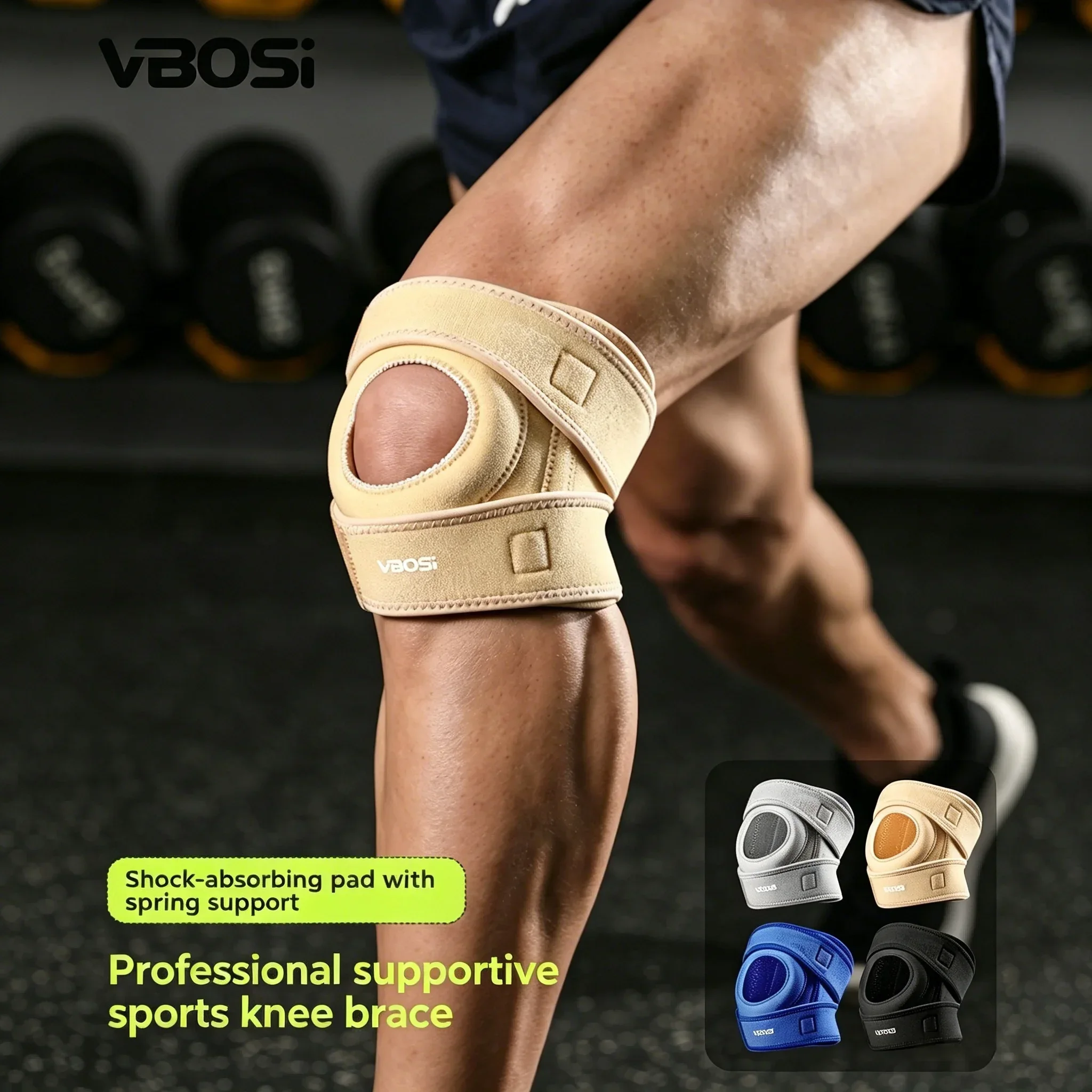 VBOSI Kneepad Stabilizer Fitness Knee Pads Adjustable Compression Knee Support Brace For Joint Pain Relief Arthritis Recovery