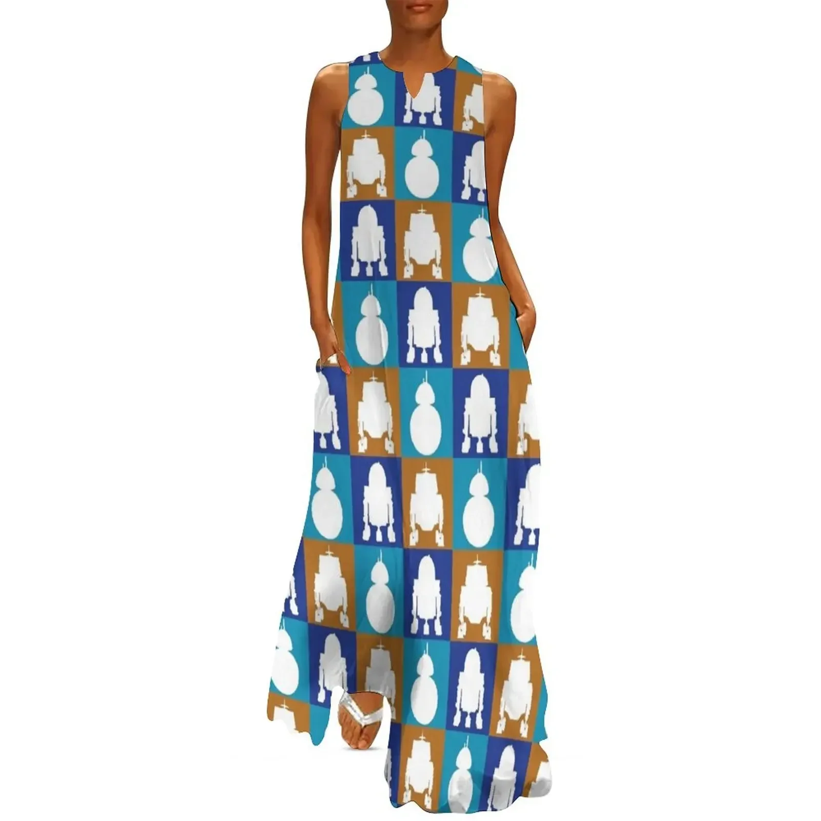 

Droids Long Dress dress women summer Woman fashion sensual sexy dress for women Cocktail of dresses