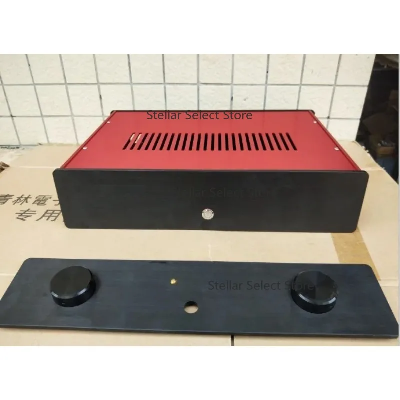 Fashionable GOLDMUND aluminum power amplifier chassis Preamplifier case / AMP Enclosure  DIY box (430 *100*312mm)