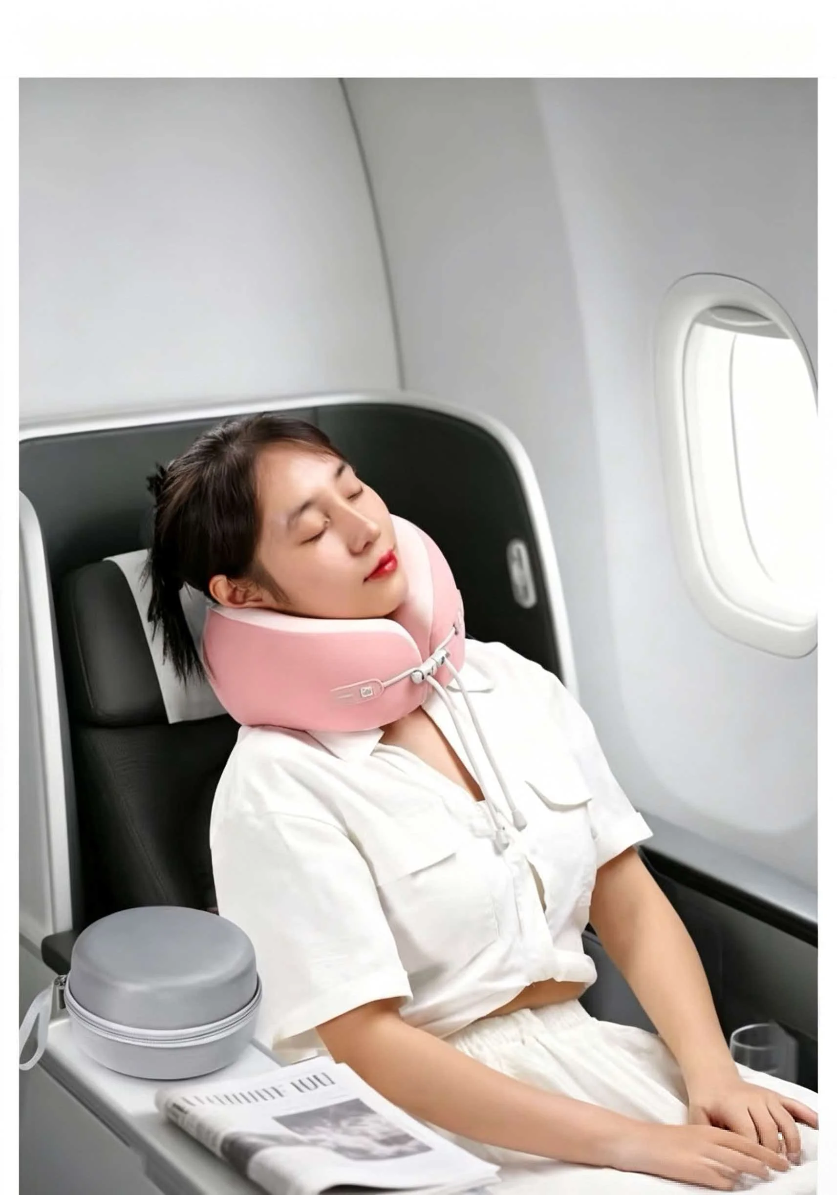 Ergonomic Neck Pillow, Removable Washable Cover with Storage Box for Air Travel office