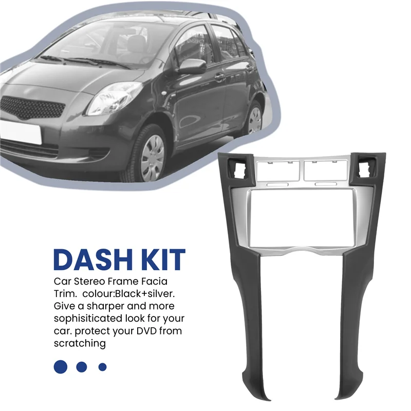 

A30M-2 Din Car Stereo Frame Trim Kit Of Dashboard For Toyota Yaris Vitz Platz 2005-2011 DVD Player Installation Bezel Fascias