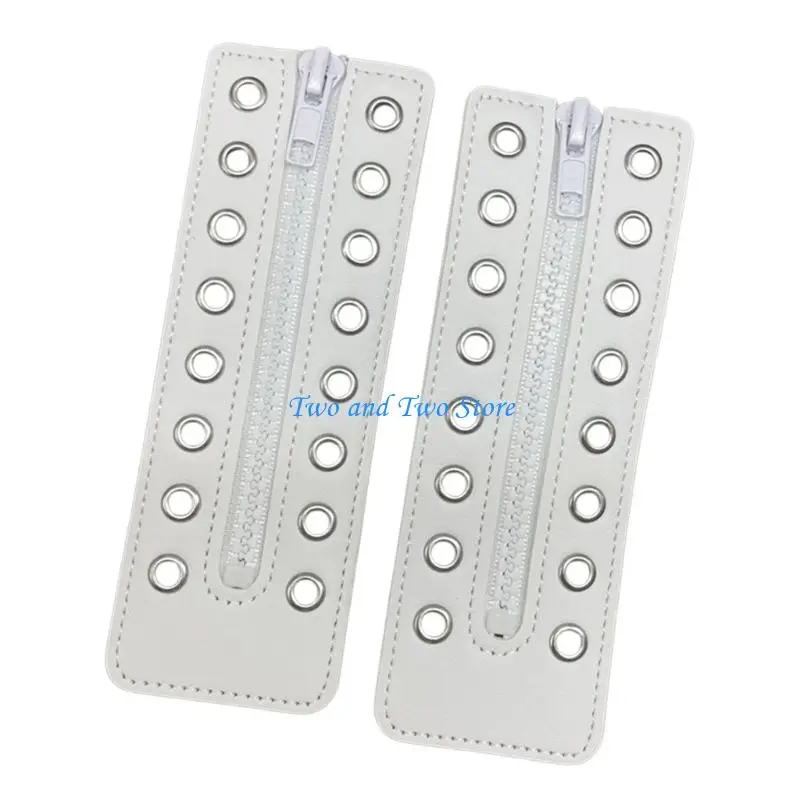 HX6F Easy Installation Zippered Shoelace Inserts with 8 Holes for Men Women Boot