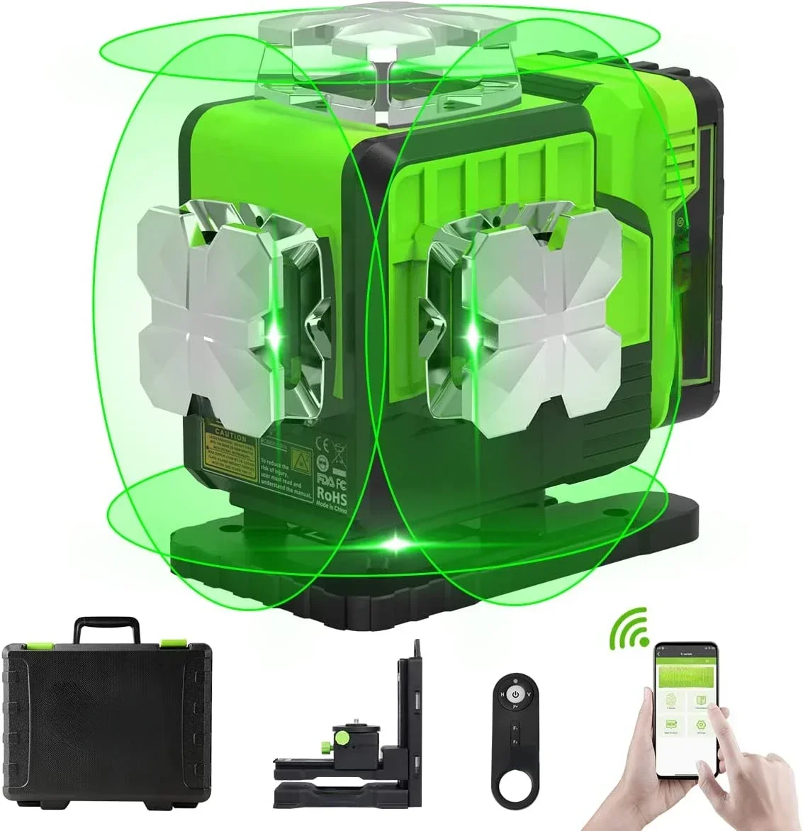 

Hot Sale Huepar P04CG Green Laser Level 360 4D Large Capacity Li-Ion Battery With Type-C Port