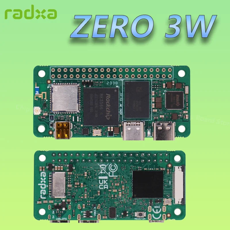 

ZERO 3W Radxa RK3566 4-ядерный процессор SBC GPU HDMI с выходом 1080P и Wi-Fi 6 и BT 5.4 Одноплатный компьютер