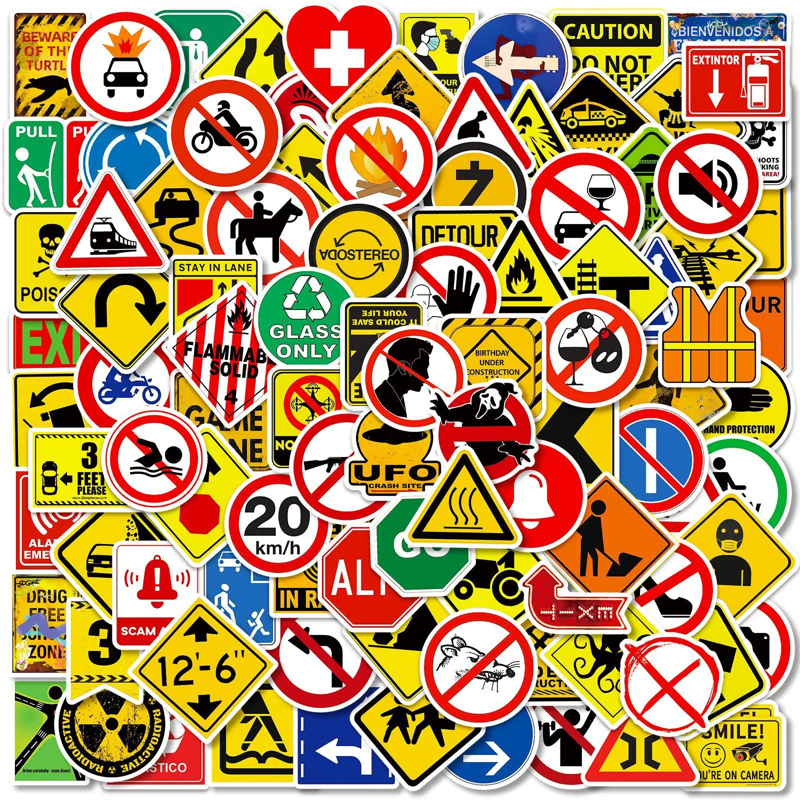 100Pcs Funny Warnin…