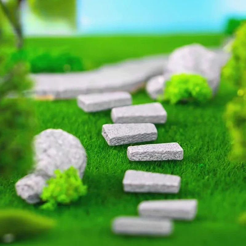 20pcs Simulation Bricks Model  Miniature Gray Stone Bricks for DIY Modeling Sand Table Dioramas Architecture Building Kits