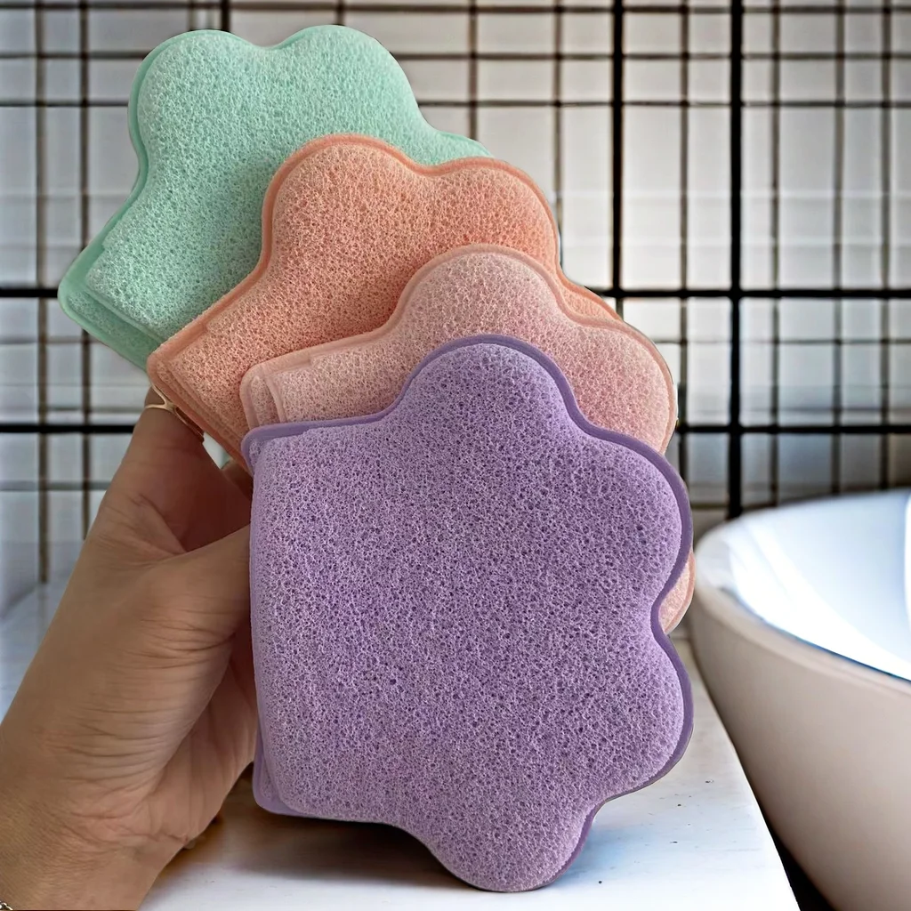Gąbka do twarzy w kształcie kociej łapki, płatki do oczyszczania twarzy, rękawica do kąpieli wielokrotnego użytku, płatki złuszczające do głębokiego oczyszczania porów