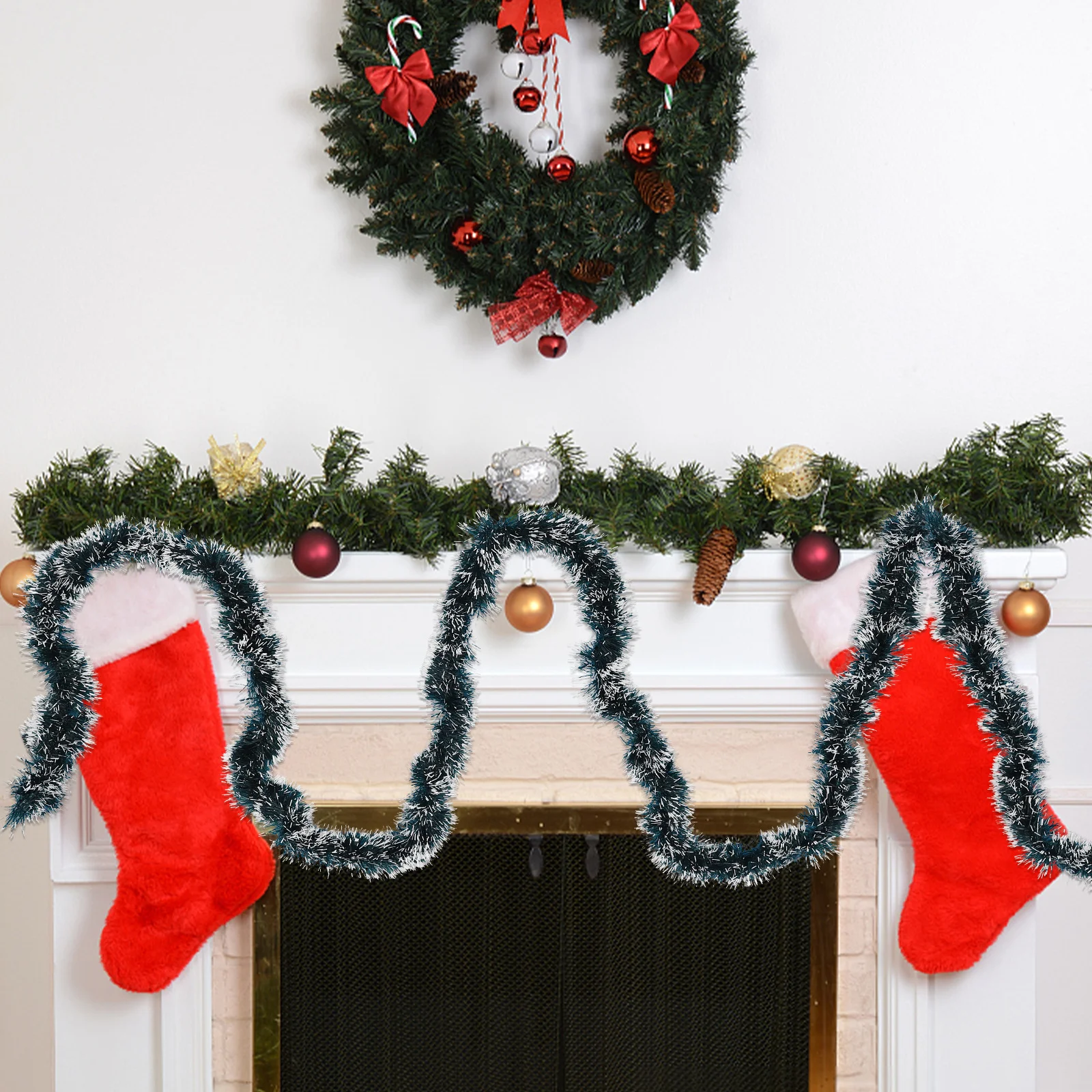 

3M Christmas Garland for Classroom Decoration Bright Colored Artificial Hanging Garland Holiday Party Home Office Mall Xmas