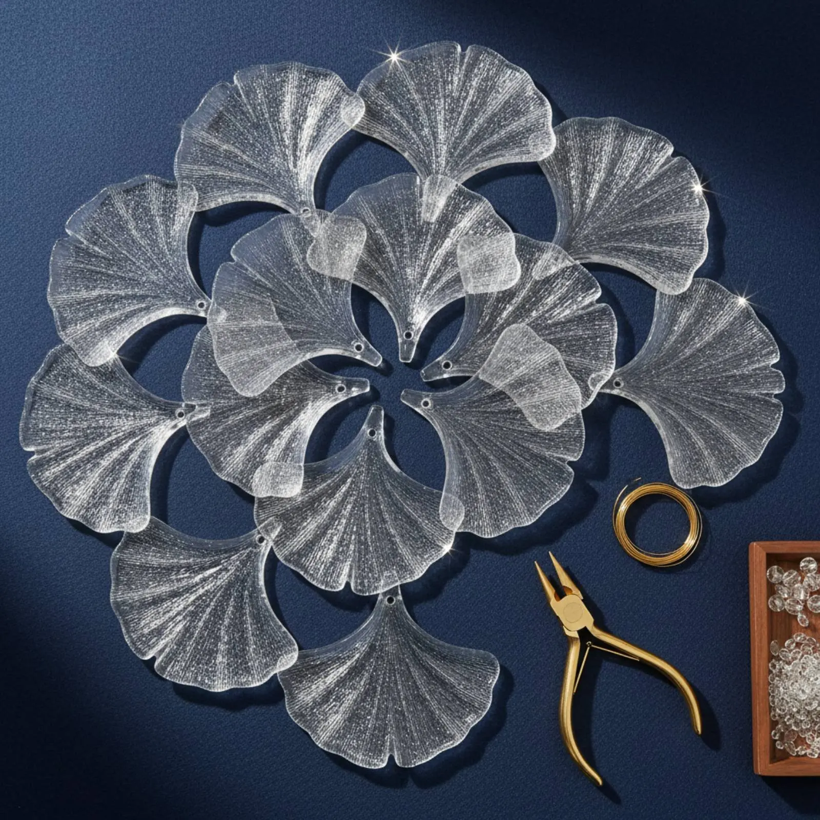 Ginkgo Foliage Glass Shade Modern Design Ginkgo Foliage Chandelier Glass Lighting Part Easy Installation