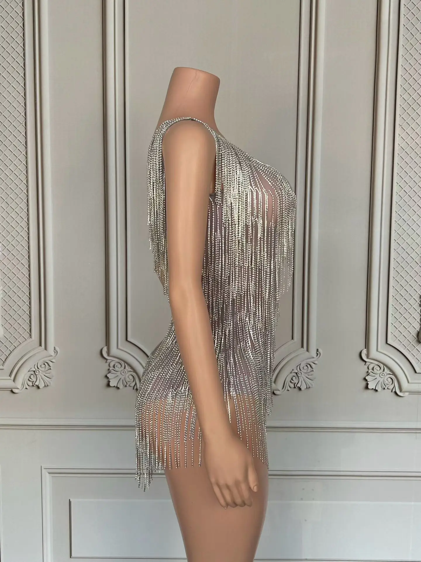 2025 مثير جوجو ملابس رقص بلا أكمام هامش ارتداءها المغني راقصة عرض مسرحي أداء ارتداء ملهى ليلي ملابس الحفلات الهذيان #5