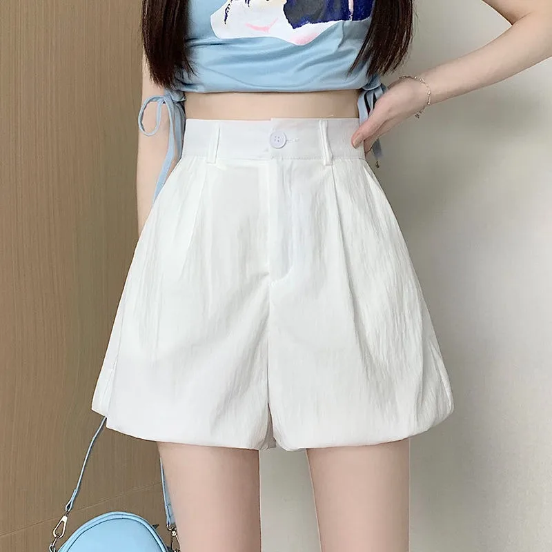 

Women's 2024 Summer Cloud Flower Bud Pants Skirt High Waist Slim and Fluffy Pants A-line Casual Bubble Lantern Shorts