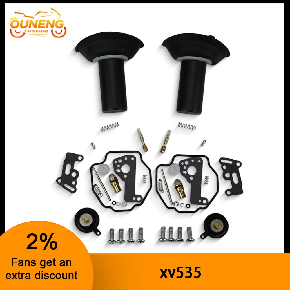 Kit de reparo de carburador de motocicleta, 2 peças para yamaha virago 535 xv535 xv 535 êmbolo lsolator