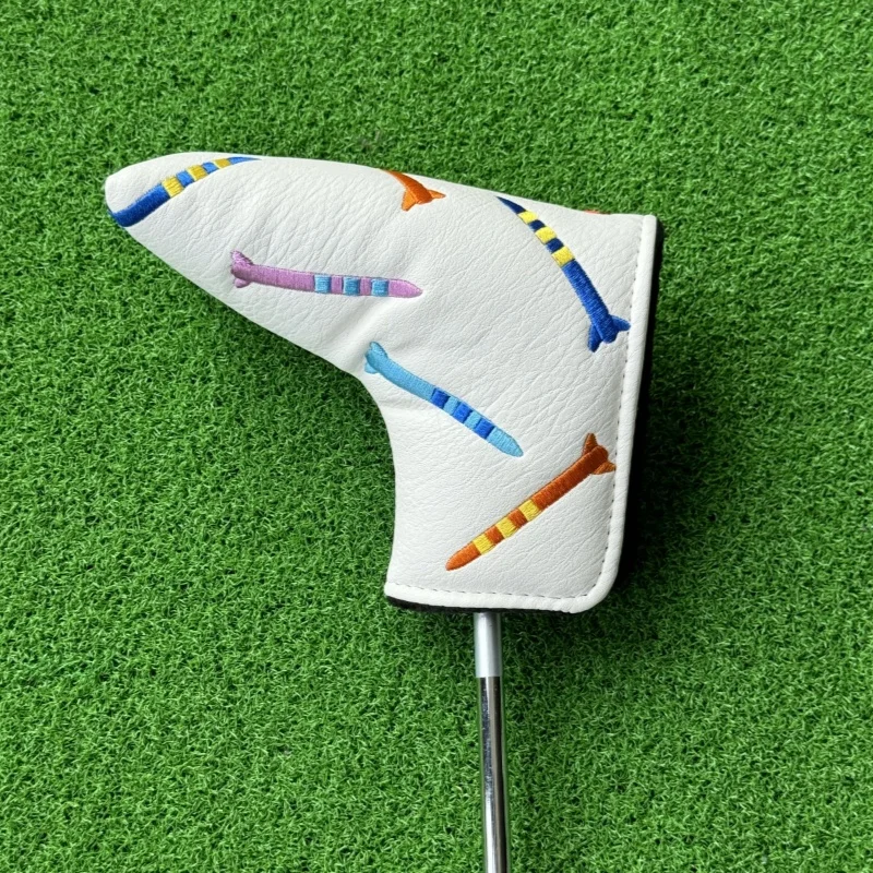 Golf Putter Cover Head Cover Tee Pattern Golf Driver Cover Blade Putter Head covers Hybrid UT Club Cover Set Golf Accessories - view 3
