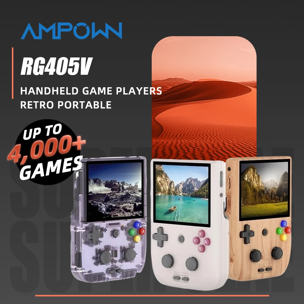 AMPOWN ANBERNIC RG405V Handheld Game Players 4'' Touch Screen Android 5500mAh Video Game Console Retro Portable Game Console