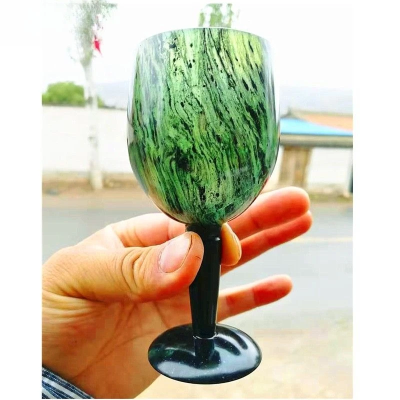 Jiuquan luminous cup, Qilian Cuiyu boutique, grape wine luminous cup, high-end red wine glass