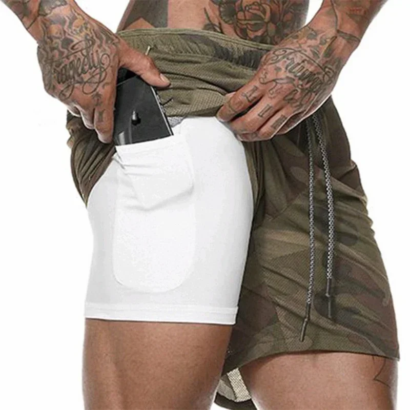 

MRMT 2025 Brand Men's Shorts Double Mesh Five-point Camouflage Men Beach Shorts Pants for Male Scanties Man Shorts