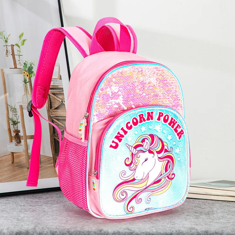 Cute Kids Sequin Backpack Unicorn Dinosaur Kindergarten School Bag for Boys and Girls 2026