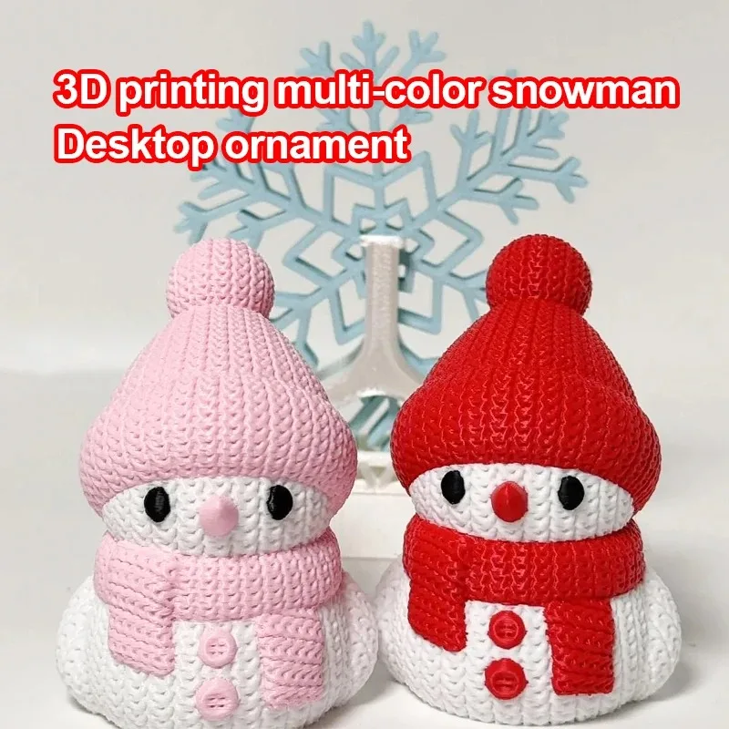 3D Printing Snowman Cute Model Plastic Weaving Ornament Santa Claus Christmas Gift for Friends and Classmates