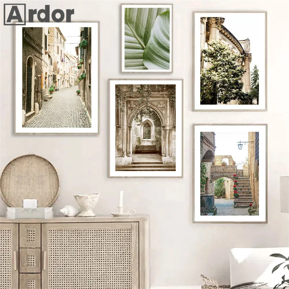 Italy Tuscany Bellagio Town Posters Mediterranean Rural Art Canvas Painting Nordic Print Wall Pictures Living Room Home Decor