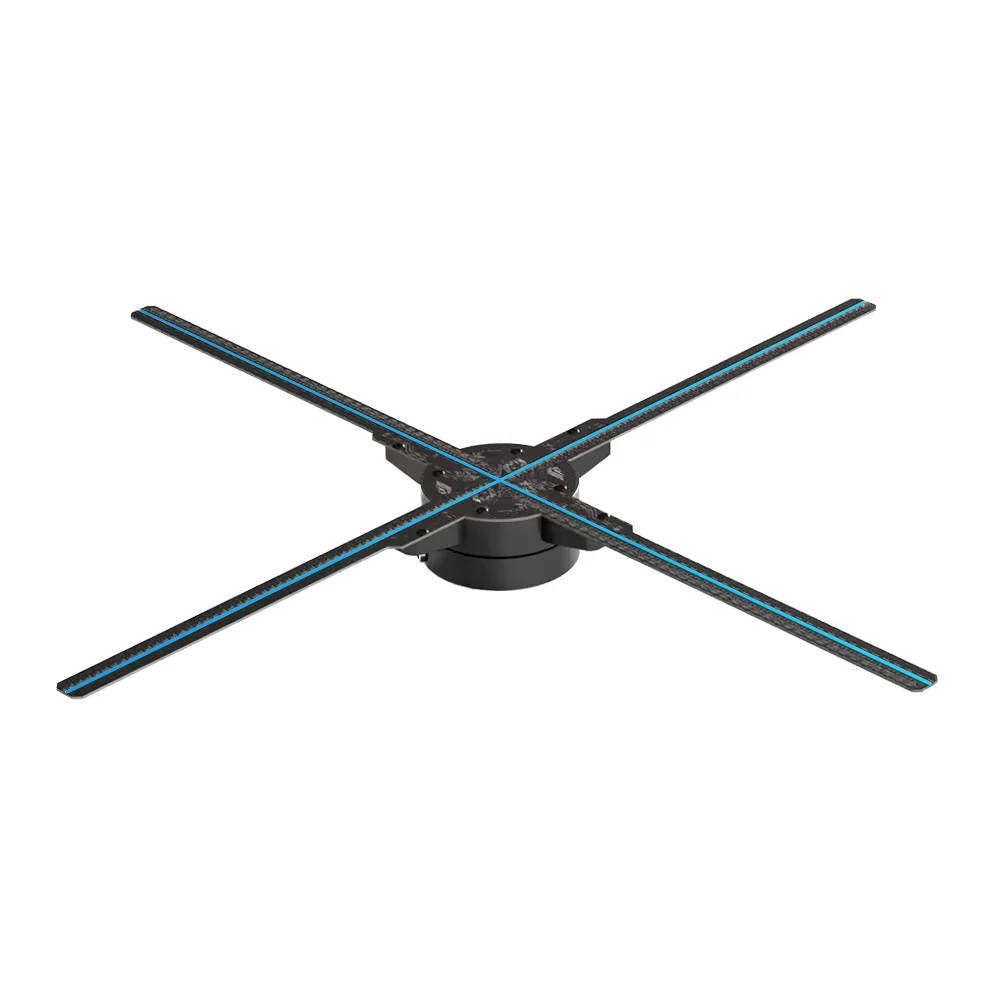 

50cm Naked Eye 3D Holographic Display Fan Device With Four Blades Indoor/Outdoor OEM 576x576 Resolution App/Remote Control