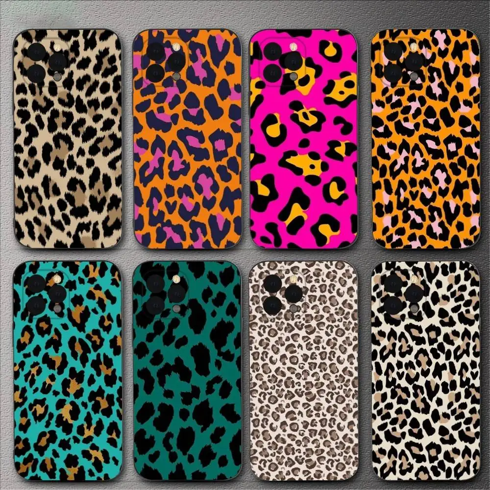 

Leopard Print Panther Phone Case For iPhone 16,15,14,13,12,11,XS,XR,X,8,7,Pro,Max,Plus,mini Silicone Black Cover