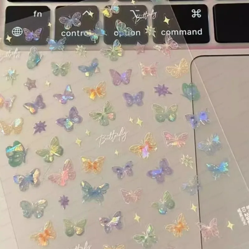 New popular butterfly nail art Internet celebrity sticker Aurora butterfly sticker nail sticker children little girl