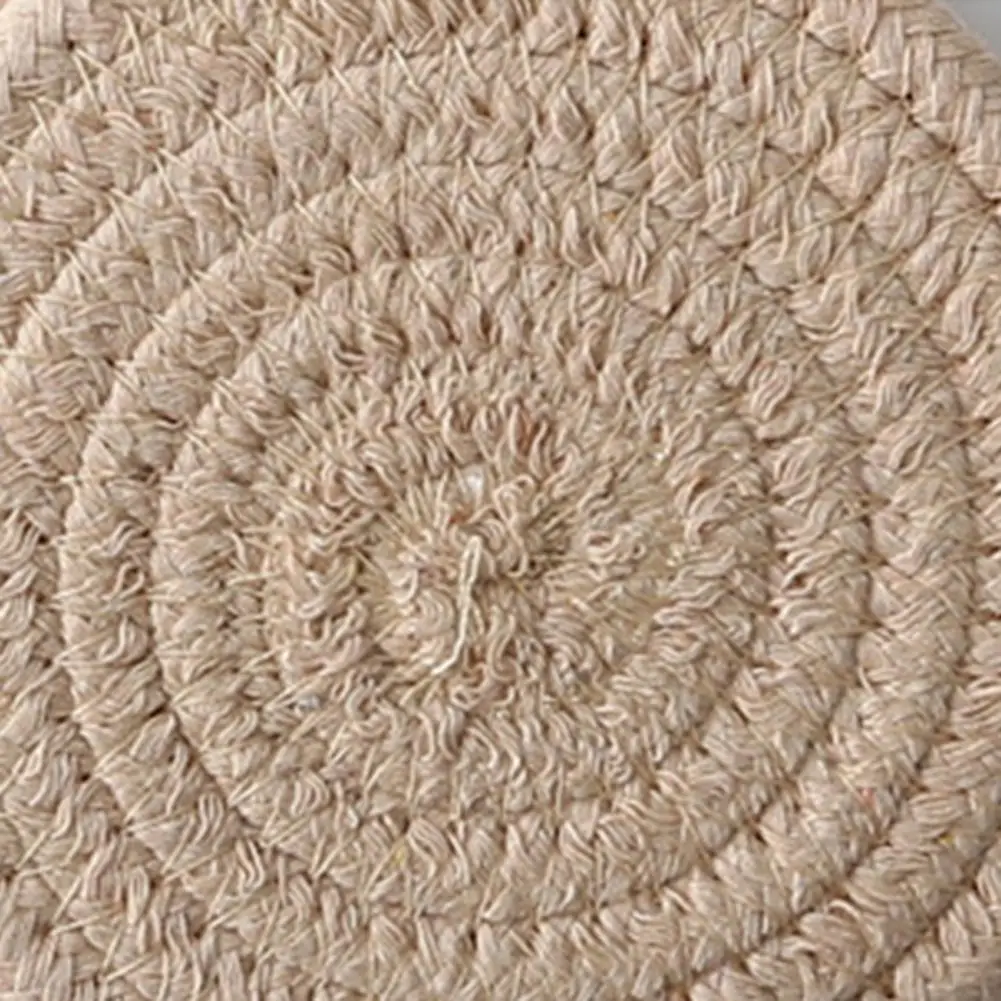 Thick Absorbent Coaster Soft Cotton Woven Coaster Set Heat-resistant Water-absorbent Cup Mats Noise-reducing Cotton Yarn