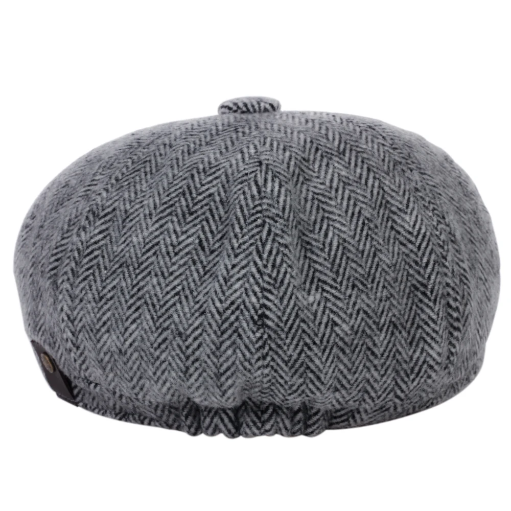 Winter-Flatcap aus Wolle, Vintage Achteckmütze, Herren Cabbie-Mütze, Ivy-Ohrenmütze, Irische Jagdmütze mit Ohrenklappen, Herren Newsboy-Mütze – Detail 6