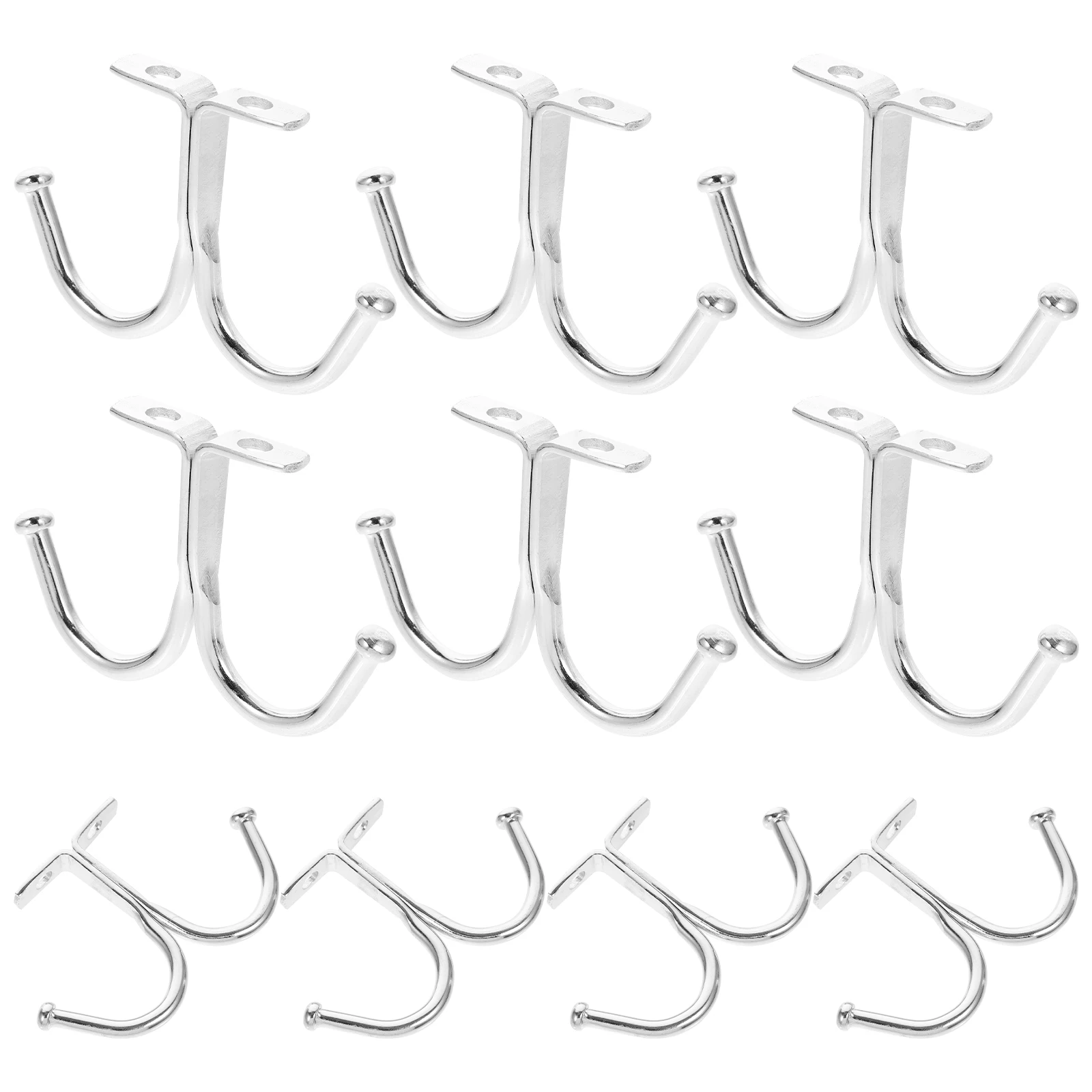 

10pcs Double Hook Metal Hanging Hooks White Zinc Wall Mount Hanger Bathroom Towel Iron Wear Resistance Practical Design Kitchen