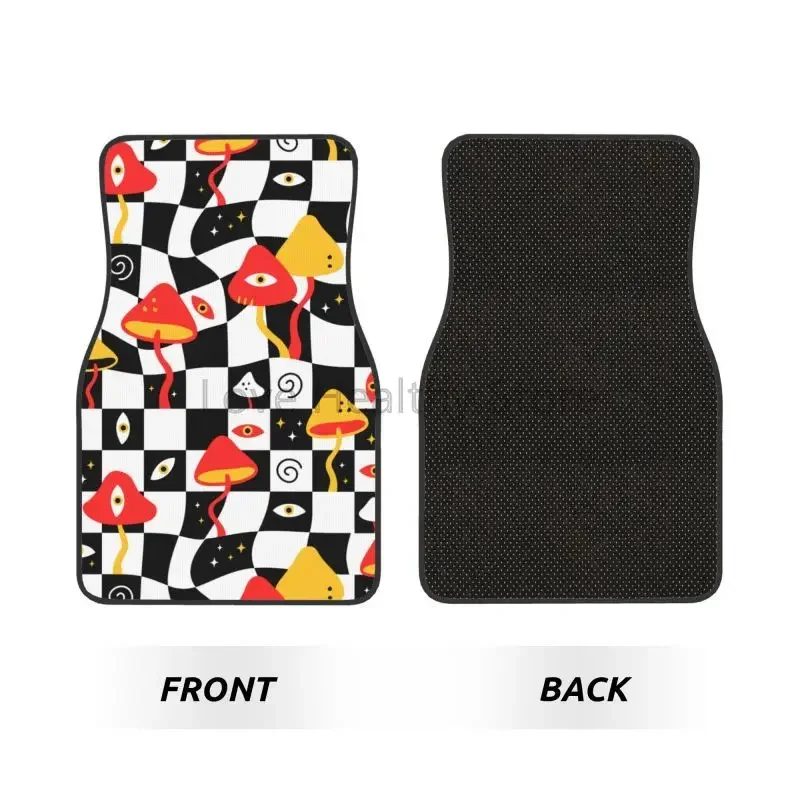 Psychedelic Trippy Mushrooms Car Floor Mats Set of 4 Pcs Car Carpets Rugs Universal Non Slip Foot Mats Auto Interior Protector
